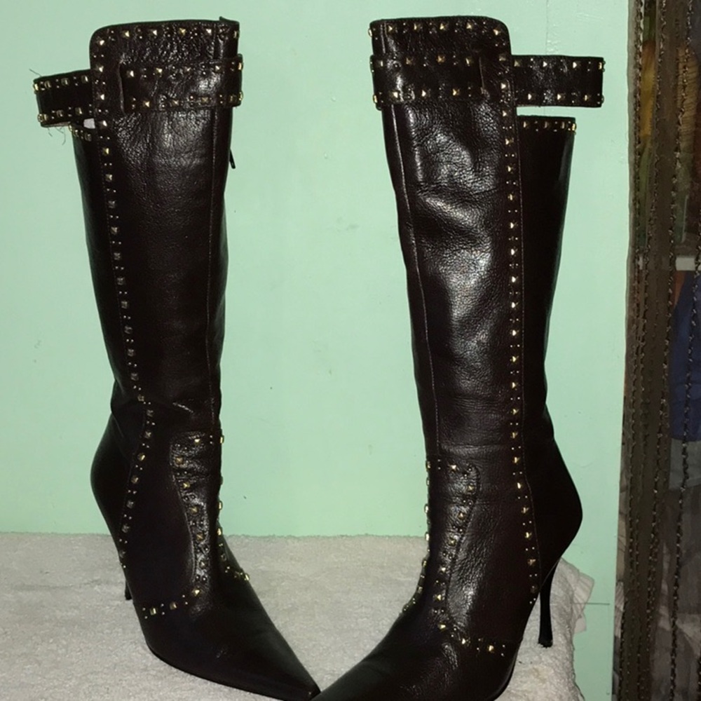 Choc brown genuine leather boots - Picture 2 of 2